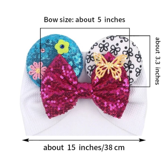 Sorcerer Baby Minnie Mouse Headband- Mouse headband Baby Disney Toddler Headba… - Picture 5 of 5